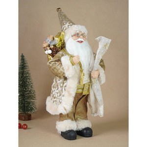 Little Surprise Box 12 inches Gold Lace Robe Santa , Christmas Home and Table Décor - Christmas Decor
