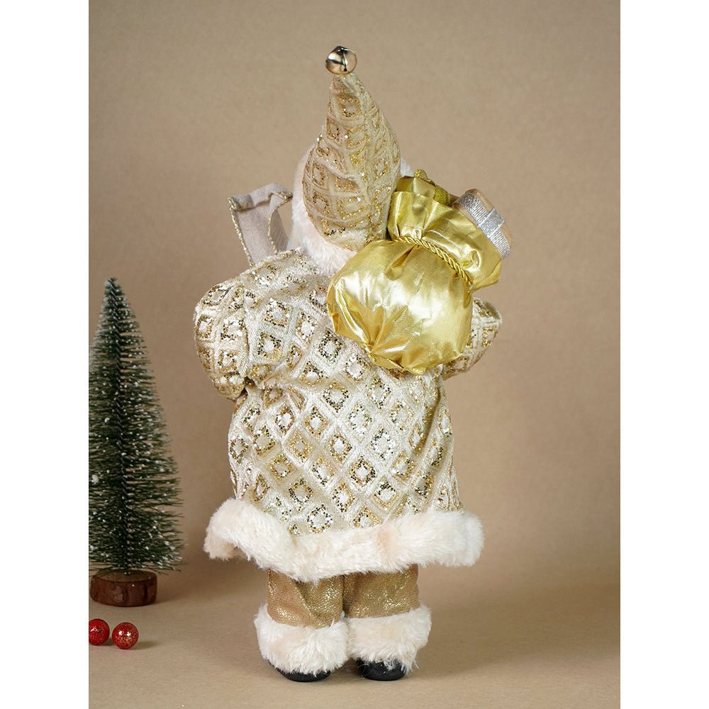 Little Surprise Box 12 inches Gold Lace Robe Santa , Christmas Home and Table Décor - Christmas Decor