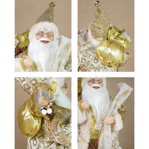 Little Surprise Box 12 inches Gold Lace Robe Santa , Christmas Home and Table Décor - Christmas Decor