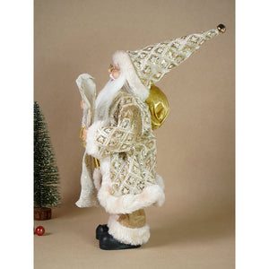 Little Surprise Box 12 inches Gold Lace Robe Santa , Christmas Home and Table Décor - Christmas Decor