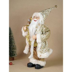 Little Surprise Box 12 inches Gold Lace Robe Santa , Christmas Home and Table Décor - Christmas Decor