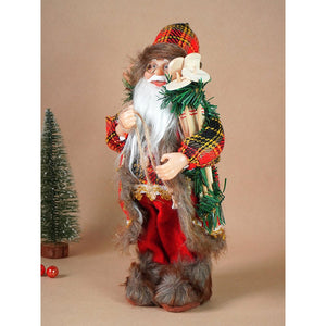 Little Surprise Box 12 inches Red Checks Santa , Christmas Home and Table Décor - Christmas Decor