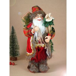 Little Surprise Box 12 inches Red Checks Santa , Christmas Home and Table Décor - Christmas Decor