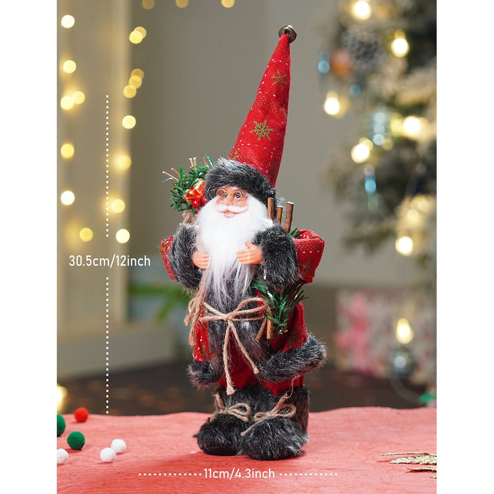 Little Surprise Box 12 inches Red & Green dotted Santa , Christmas Home and Table Décor - Christmas Decor