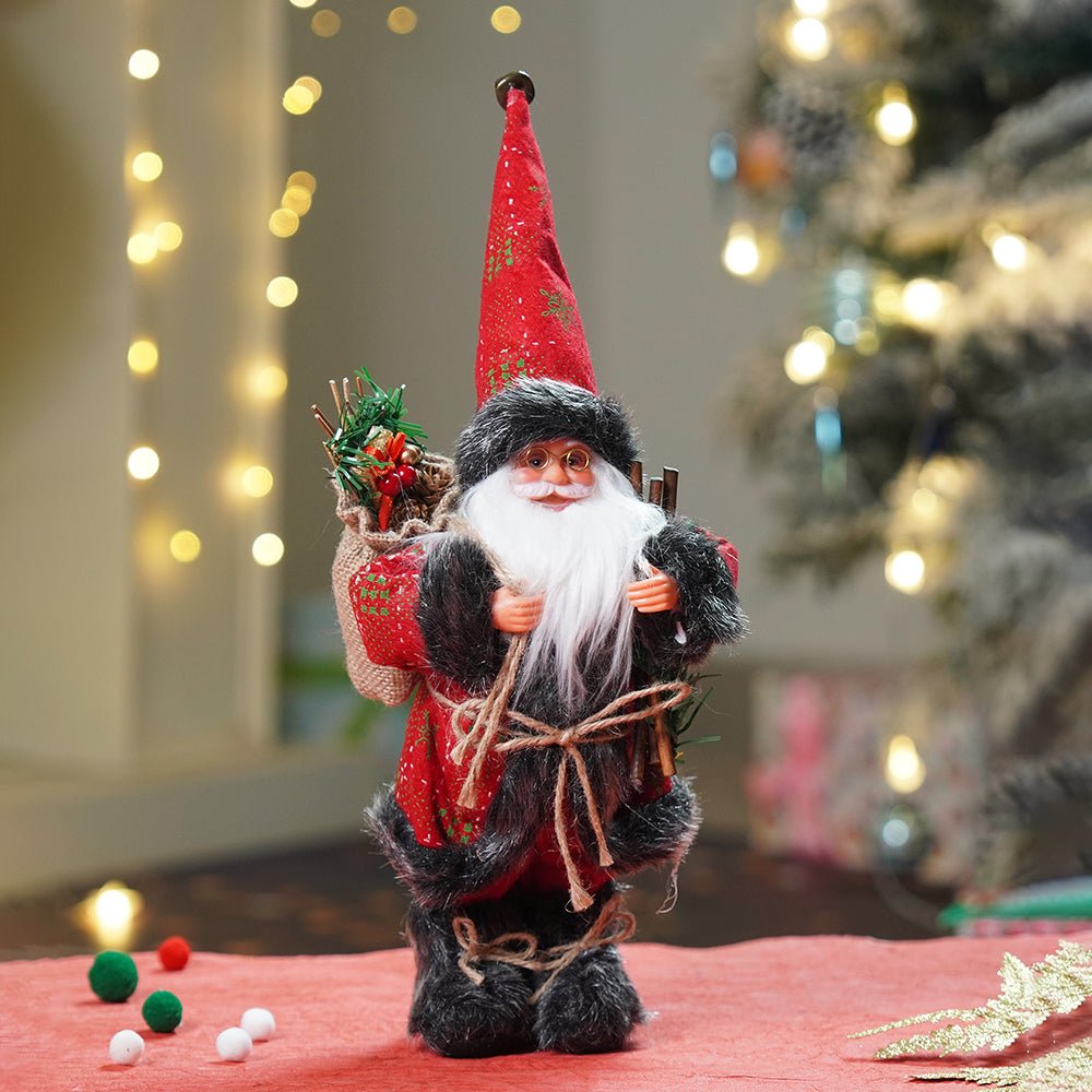 Little Surprise Box 12 inches Red & Green dotted Santa , Christmas Home and Table Décor - Christmas Decor