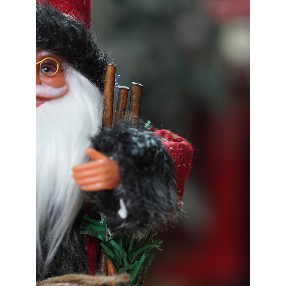 Little Surprise Box 12 inches Red & Green dotted Santa , Christmas Home and Table Décor - Christmas Decor