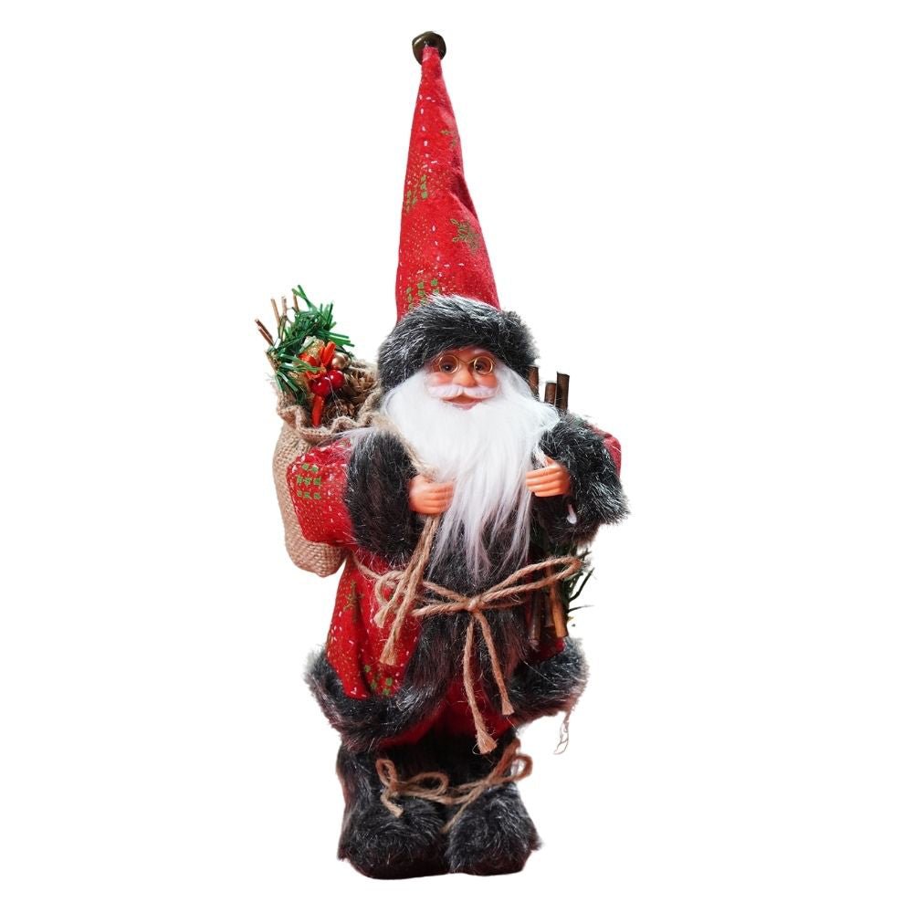 Little Surprise Box 12 inches Red & Green dotted Santa , Christmas Home and Table Décor - Christmas Decor