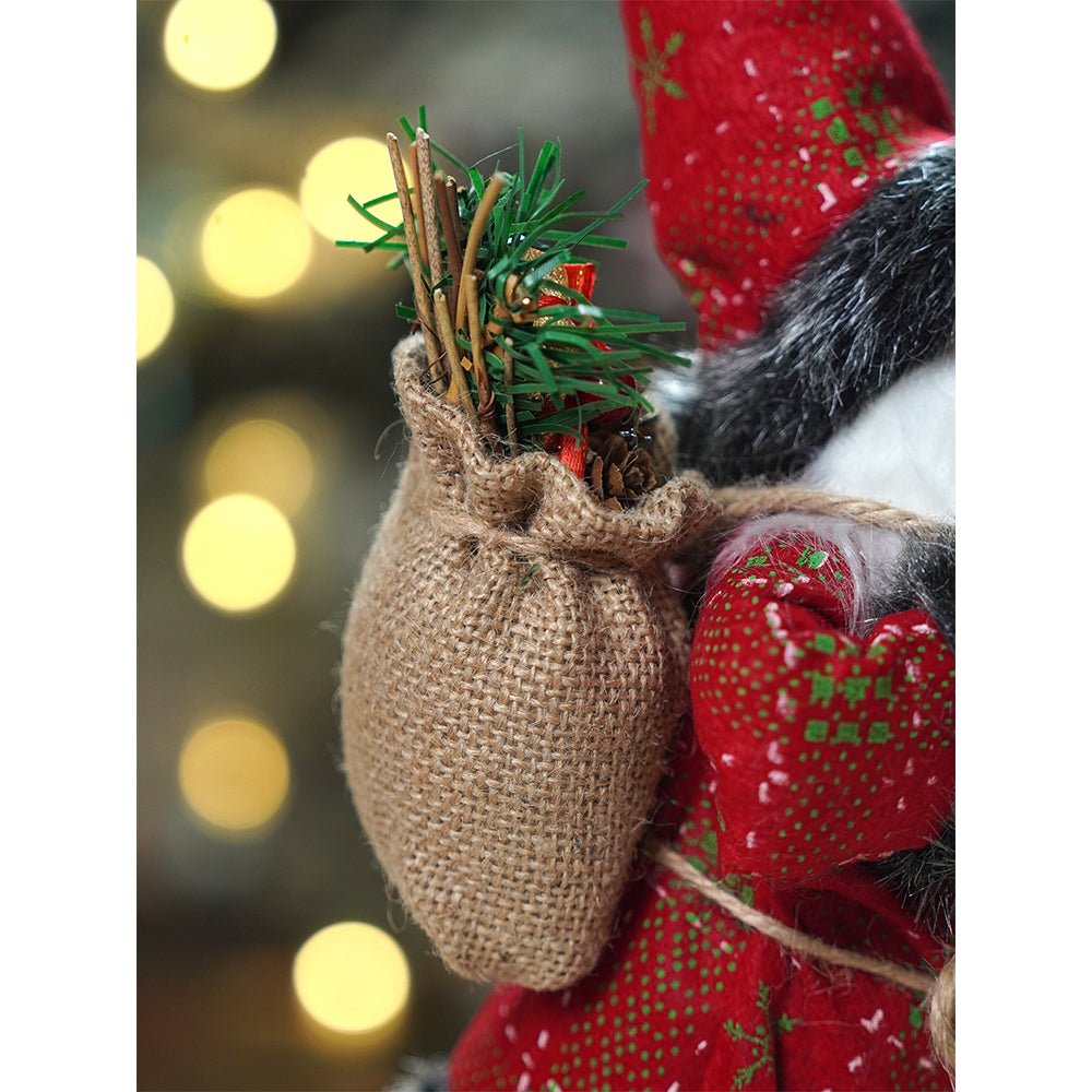 Little Surprise Box 12 inches Red & Green dotted Santa , Christmas Home and Table Décor - Christmas Decor