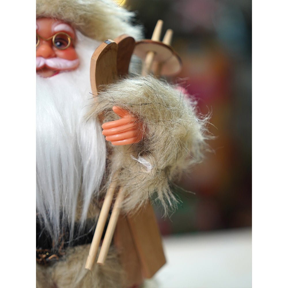 Little Surprise Box 12 inches Red & Olive Snowflakes Santa , Christmas Home and Table Décor - Christmas Decor