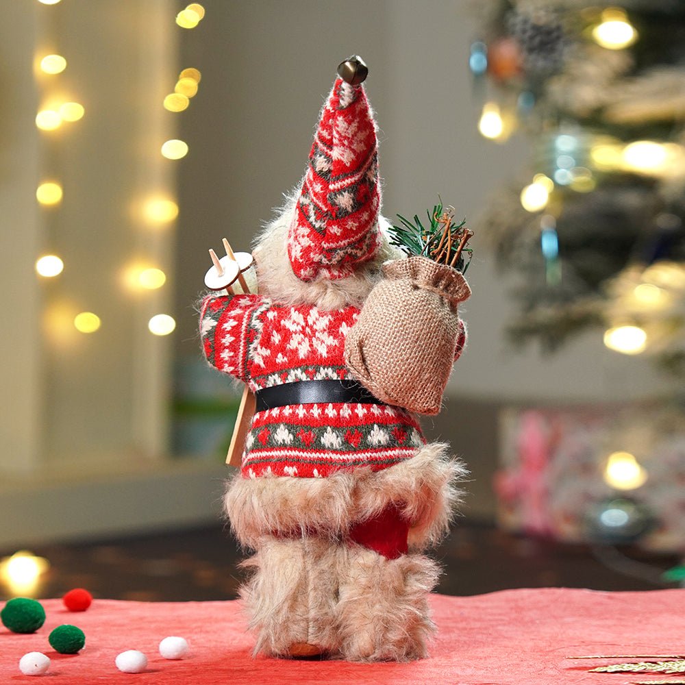 Little Surprise Box 12 inches Red & Olive Snowflakes Santa , Christmas Home and Table Décor - Christmas Decor