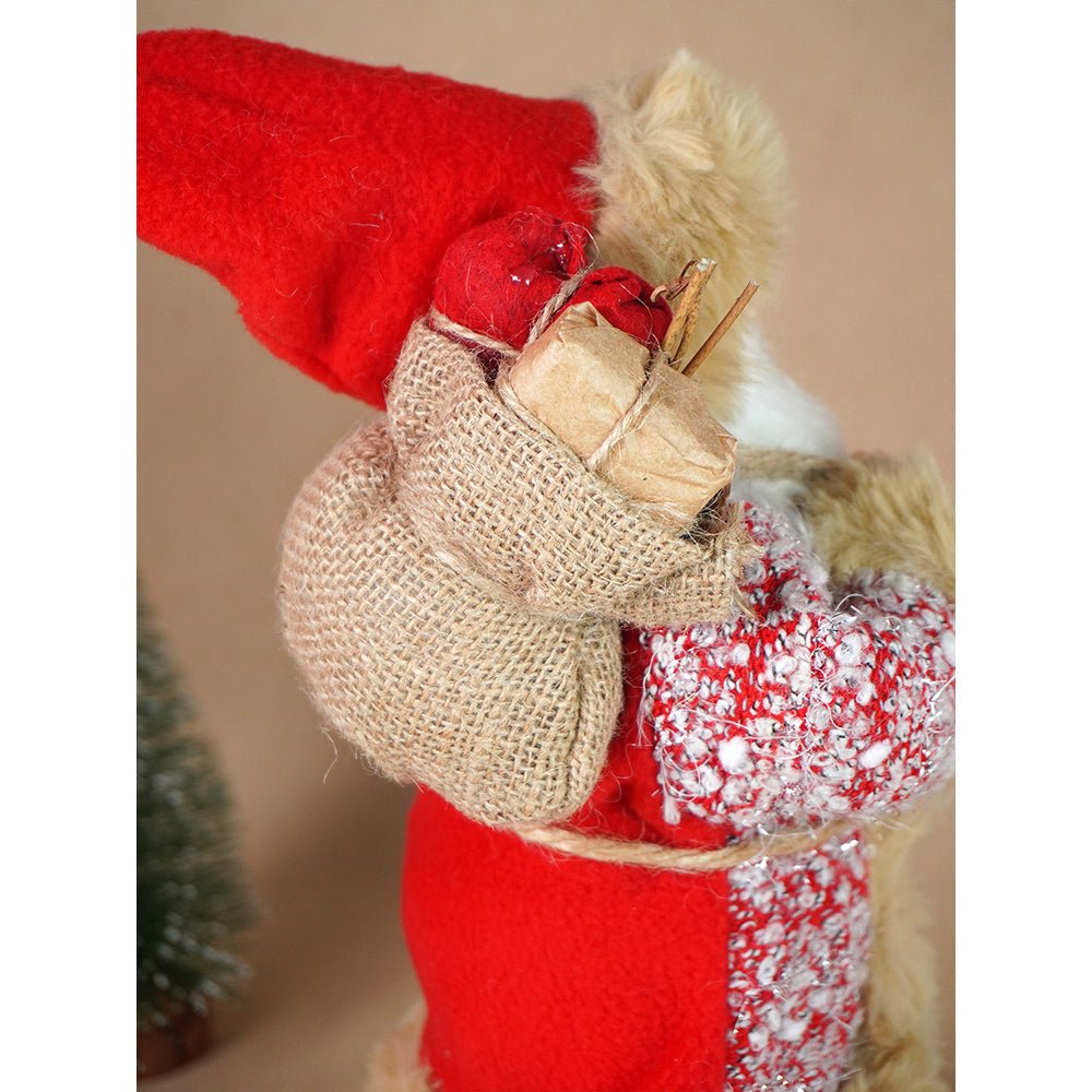 Little Surprise Box 12 inches Red tweed Robe Santa , Christmas Home and Table Décor - Christmas Decor