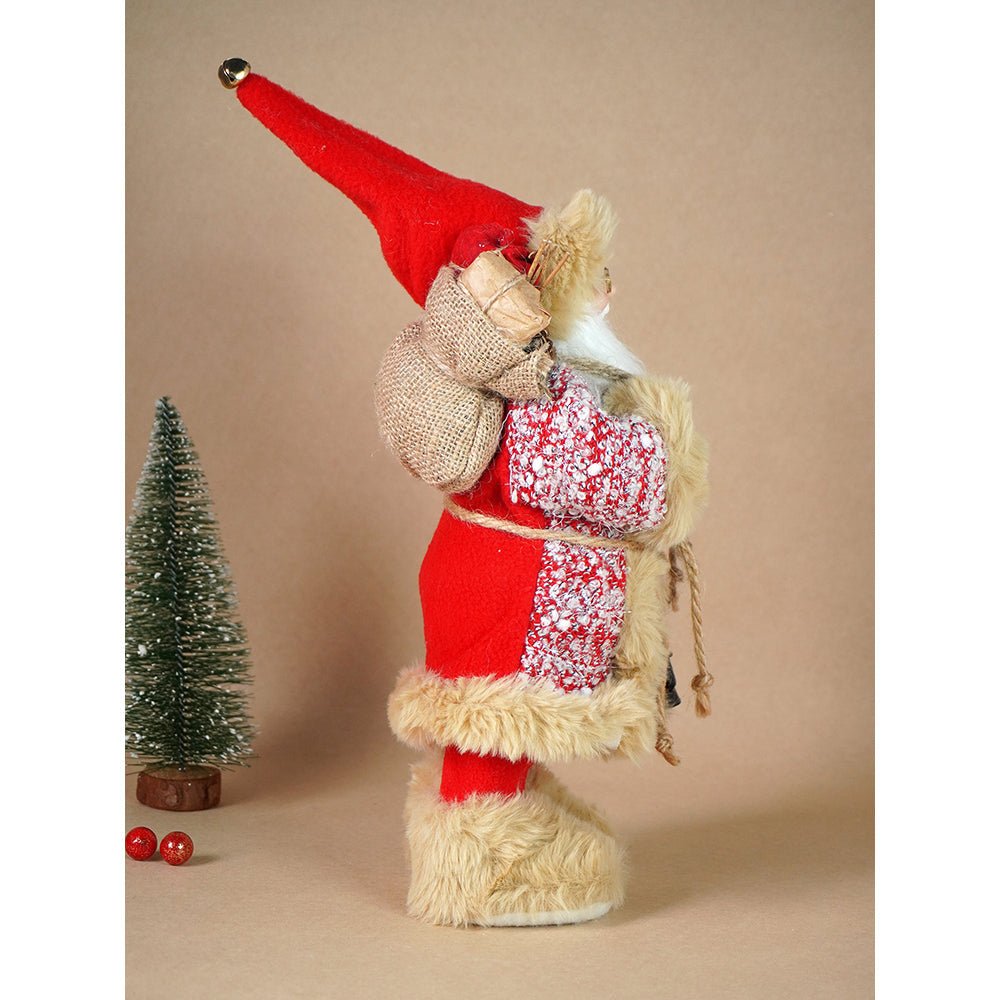 Little Surprise Box 12 inches Red tweed Robe Santa , Christmas Home and Table Décor - Christmas Decor