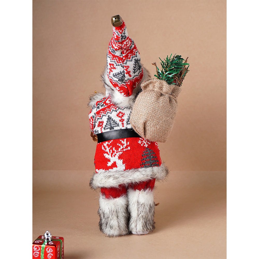 Little Surprise Box 12 inches Red & White Snowflakes Santa , Christmas Home and Table Décor - Christmas Decor