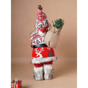 Little Surprise Box 12 inches Red & White Snowflakes Santa , Christmas Home and Table Décor - Christmas Decor