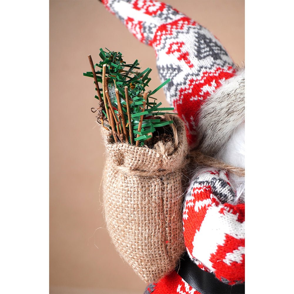 Little Surprise Box 12 inches Red & White Snowflakes Santa , Christmas Home and Table Décor - Christmas Decor