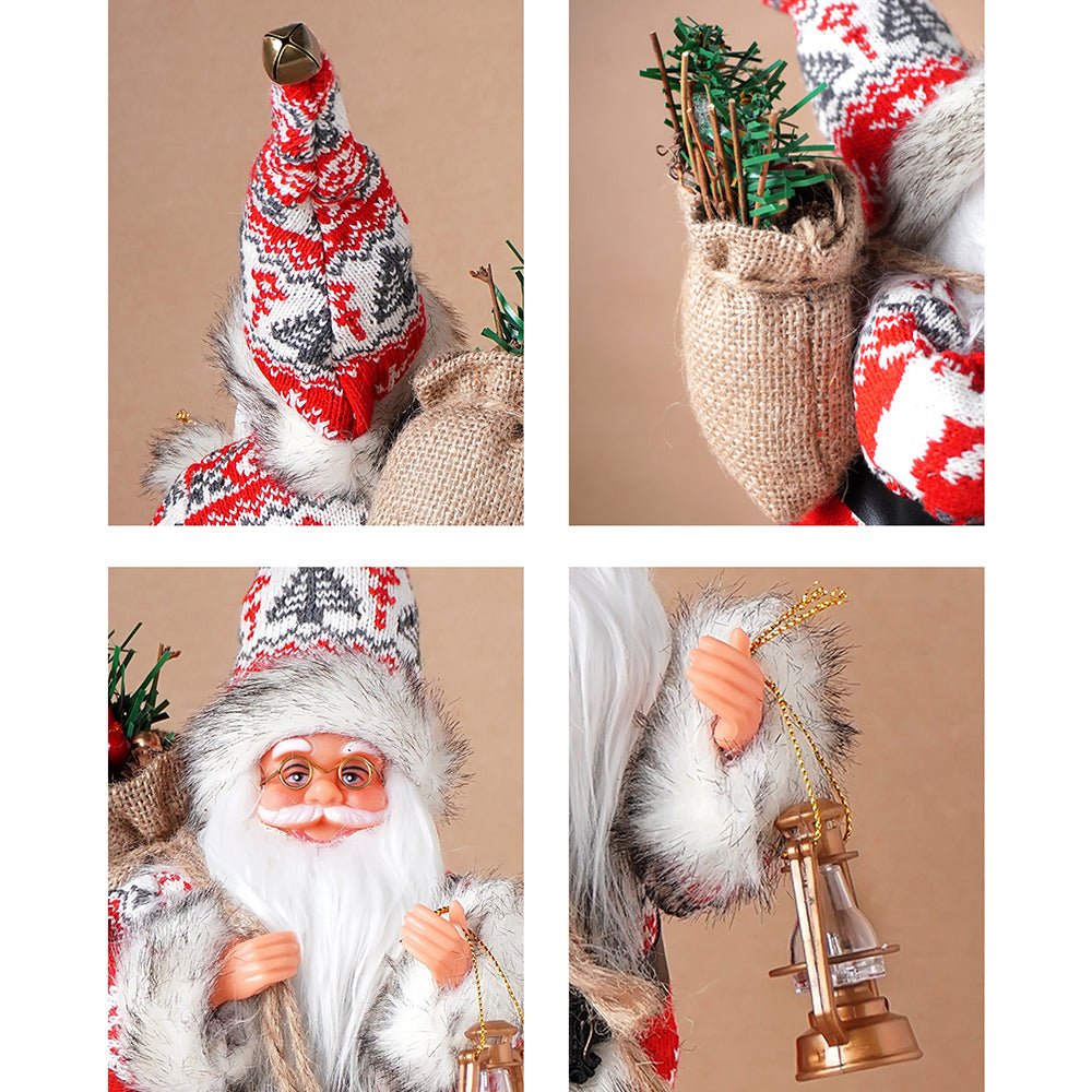 Little Surprise Box 12 inches Red & White Snowflakes Santa , Christmas Home and Table Décor - Christmas Decor