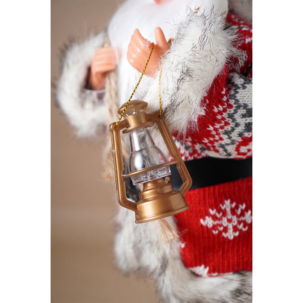 Little Surprise Box 12 inches Red & White Snowflakes Santa , Christmas Home and Table Décor - Christmas Decor