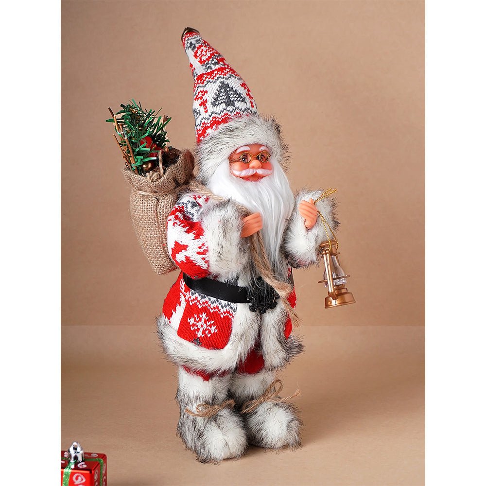 Little Surprise Box 12 inches Red & White Snowflakes Santa , Christmas Home and Table Décor - Christmas Decor