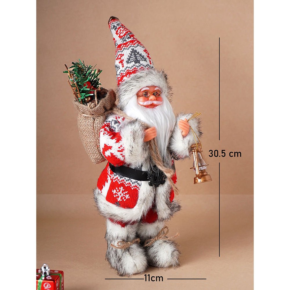 Little Surprise Box 12 inches Red & White Snowflakes Santa , Christmas Home and Table Décor - Christmas Decor