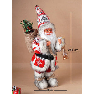 Little Surprise Box 12 inches Red & White Snowflakes Santa , Christmas Home and Table Décor - Christmas Decor