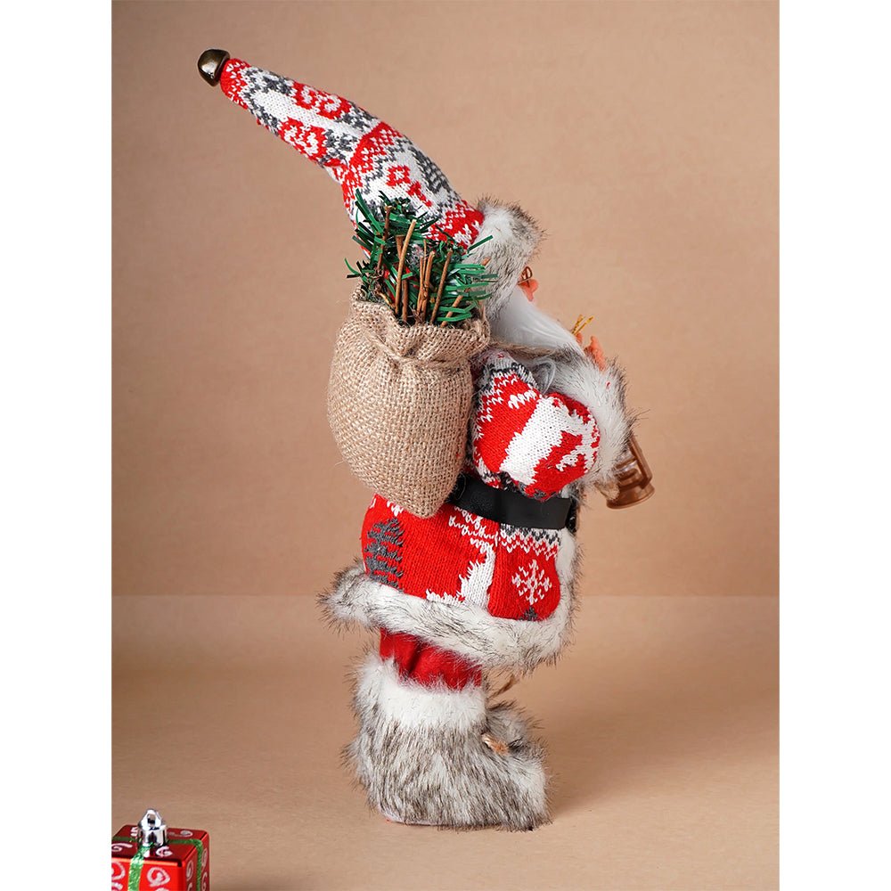 Little Surprise Box 12 inches Red & White Snowflakes Santa , Christmas Home and Table Décor - Christmas Decor