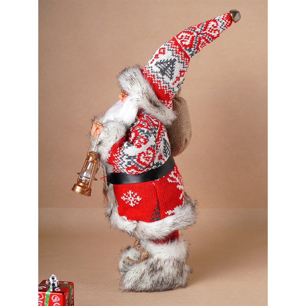 Little Surprise Box 12 inches Red & White Snowflakes Santa , Christmas Home and Table Décor - Christmas Decor