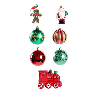 Little Surprise Box 13pcs Gingerbread Santa themed assorted Christmas Tree Balls & xmas decoration set - Christmas Decor