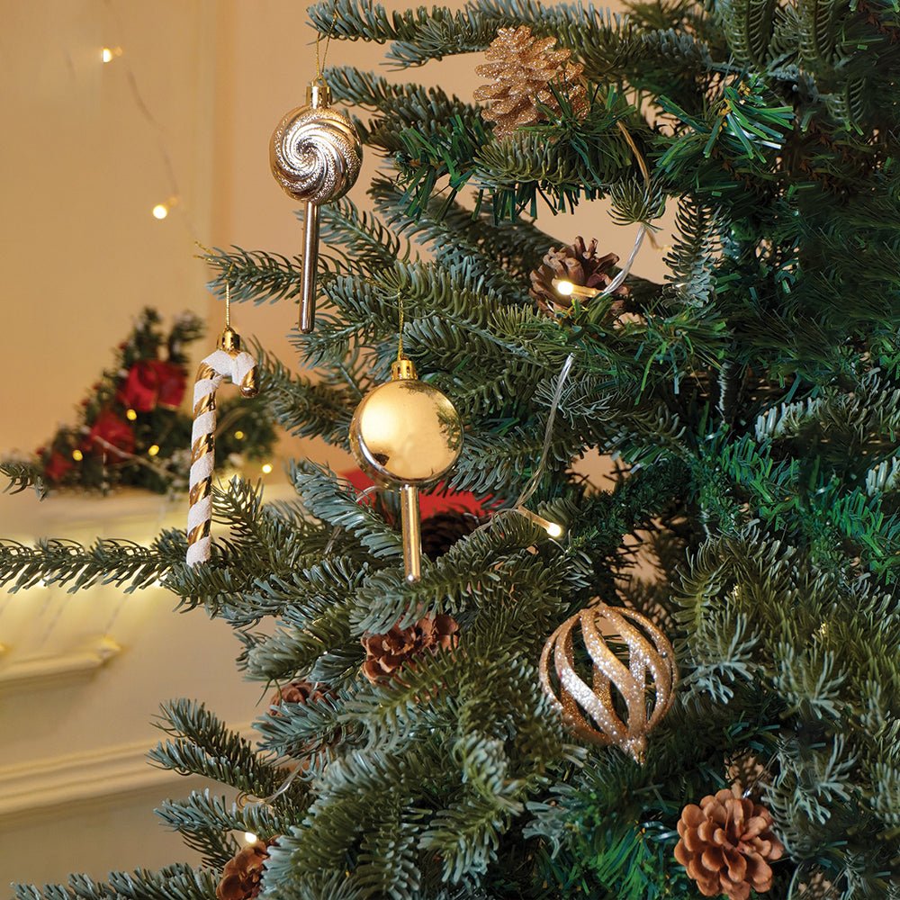 Little Surprise Box 14 pcs Champagne Gold & white themed Christmas Balls tree hanging, XMAS Decoration set. - Christmas Decor