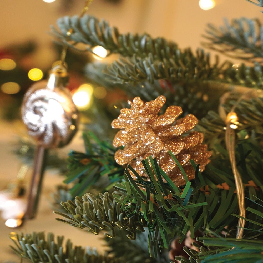 Little Surprise Box 14 pcs Champagne Gold & white themed Christmas Balls tree hanging, XMAS Decoration set. - Christmas Decor