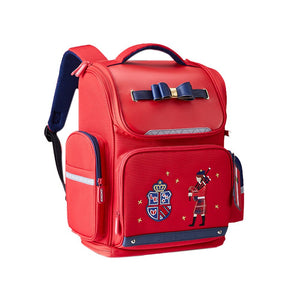 Little Surprise Box 14.5inch, Red British Theme Ergonomic School Backpack for Kids - LSB-BG-REDBWLNDSML