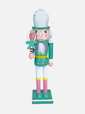 Little Surprise Box 15 inch Wooden Pastel Nutcracker self standing Christmas Table Decor - LSB - CMS - GRNBALONNUTCR - TBLDEC