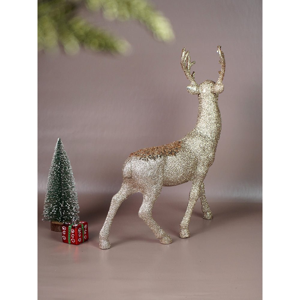 Little Surprise Box 15 inches Bronze sequence Reindeer Christmas Décor and Decoration - Christmas Decor