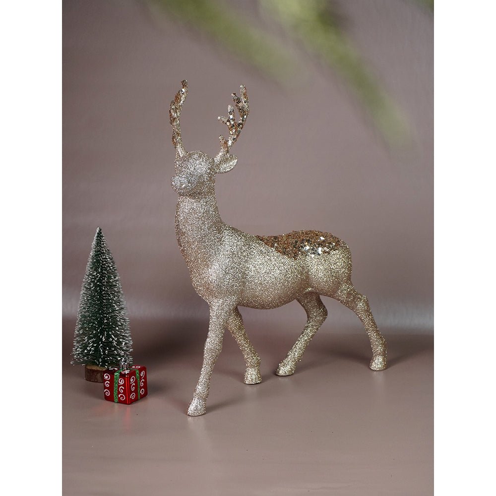 Little Surprise Box 15 inches Bronze sequence Reindeer Christmas Décor and Decoration - Christmas Decor