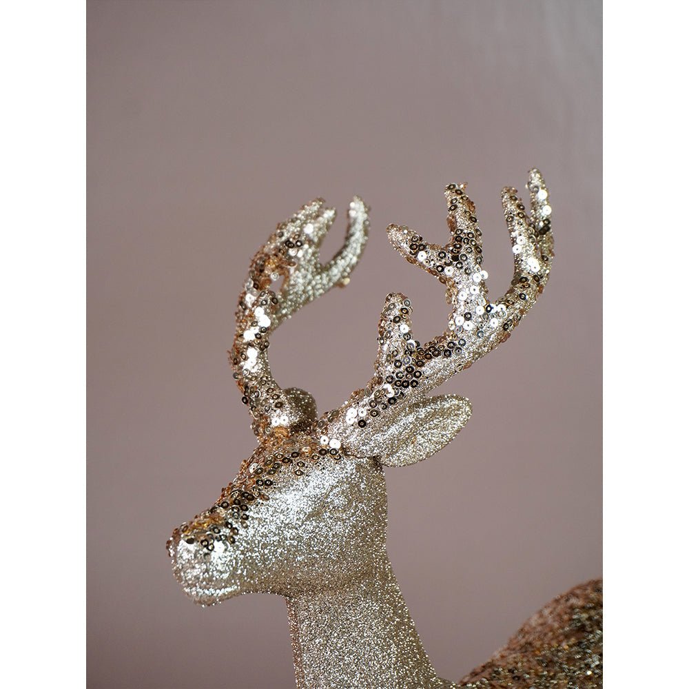 Little Surprise Box 15 inches Bronze sequence Reindeer Christmas Décor and Decoration - Christmas Decor