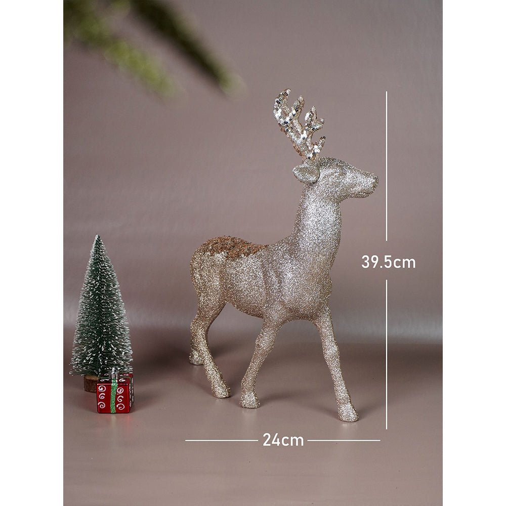 Little Surprise Box 15 inches Bronze sequence Reindeer Christmas Décor and Decoration - Christmas Decor