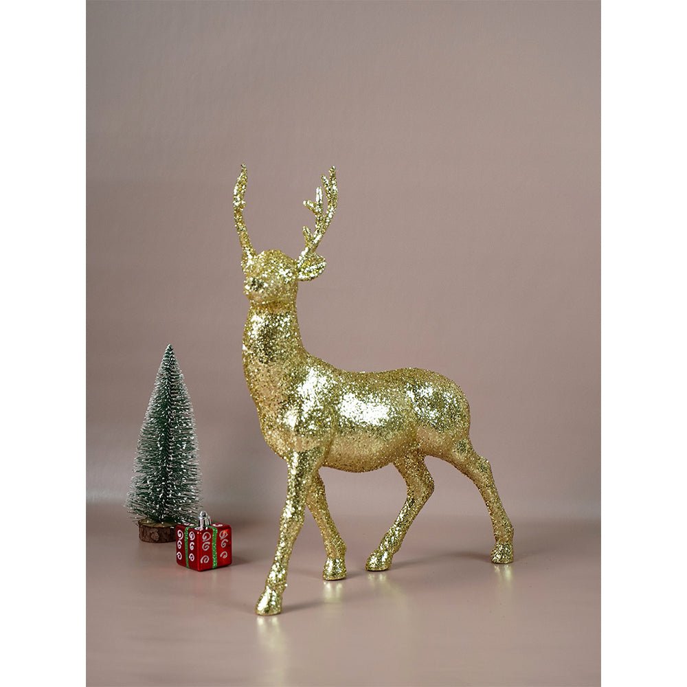 Little Surprise Box 15 inches Gold shimmer Reindeer Christmas Décor and Decoration - Christmas Decor