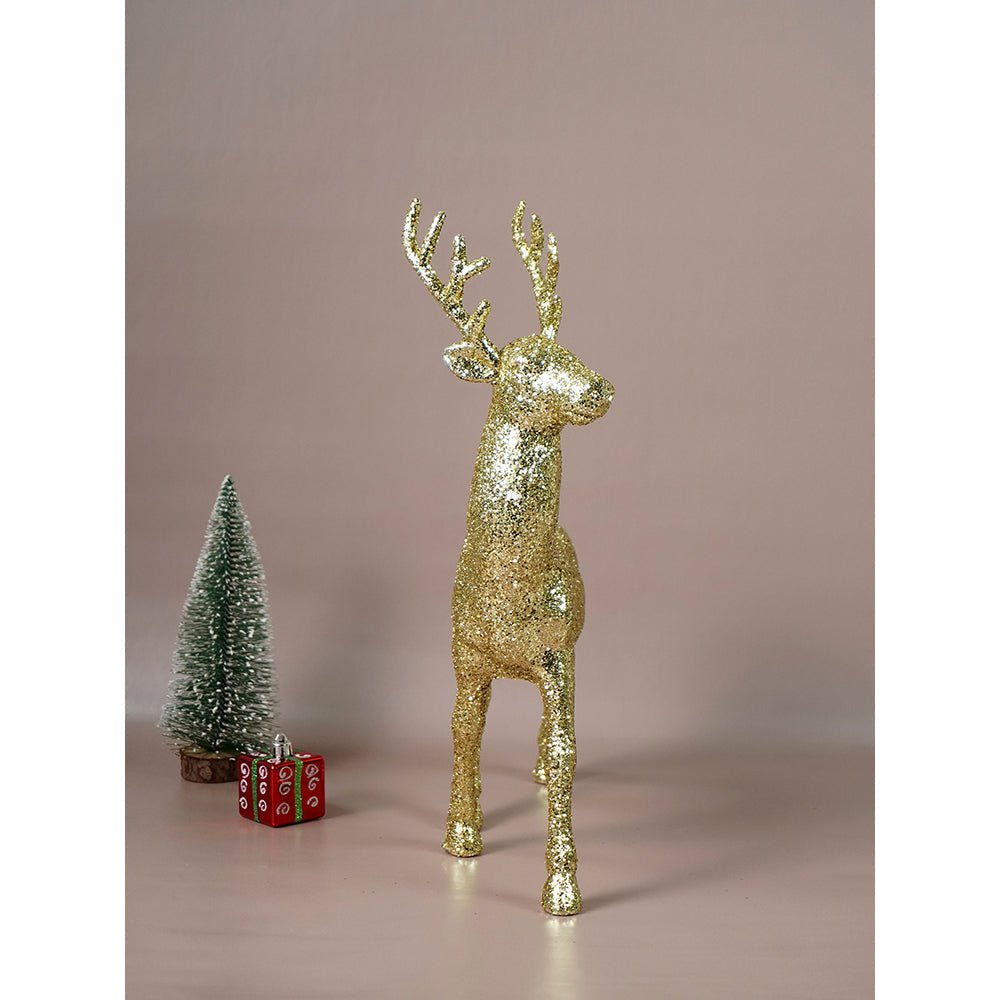 Little Surprise Box 15 inches Gold shimmer Reindeer Christmas Décor and Decoration - Christmas Decor