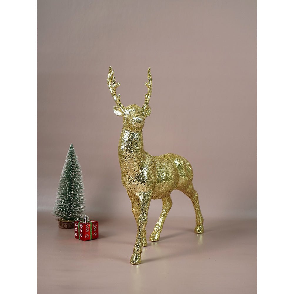 Little Surprise Box 15 inches Gold shimmer Reindeer Christmas Décor and Decoration - Christmas Decor