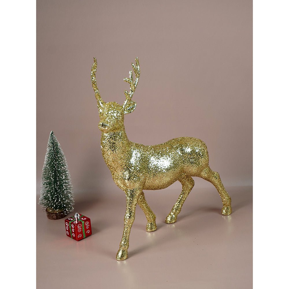 Little Surprise Box 15 inches Gold shimmer Reindeer Christmas Décor and Decoration - Christmas Decor