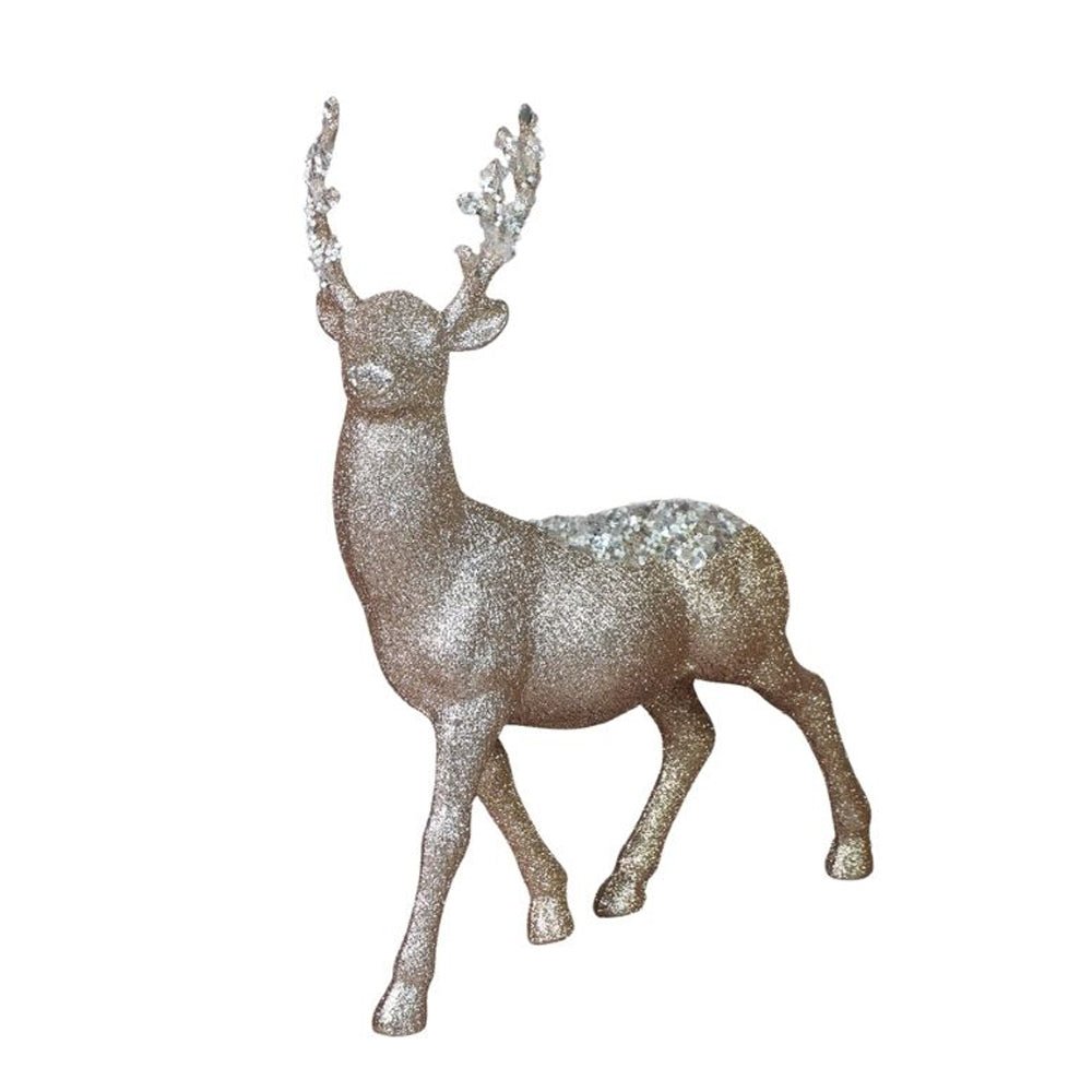 Little Surprise Box 15 inches White Sequence Gold Reindeer Christmas Décor and Decoration - Christmas Decor