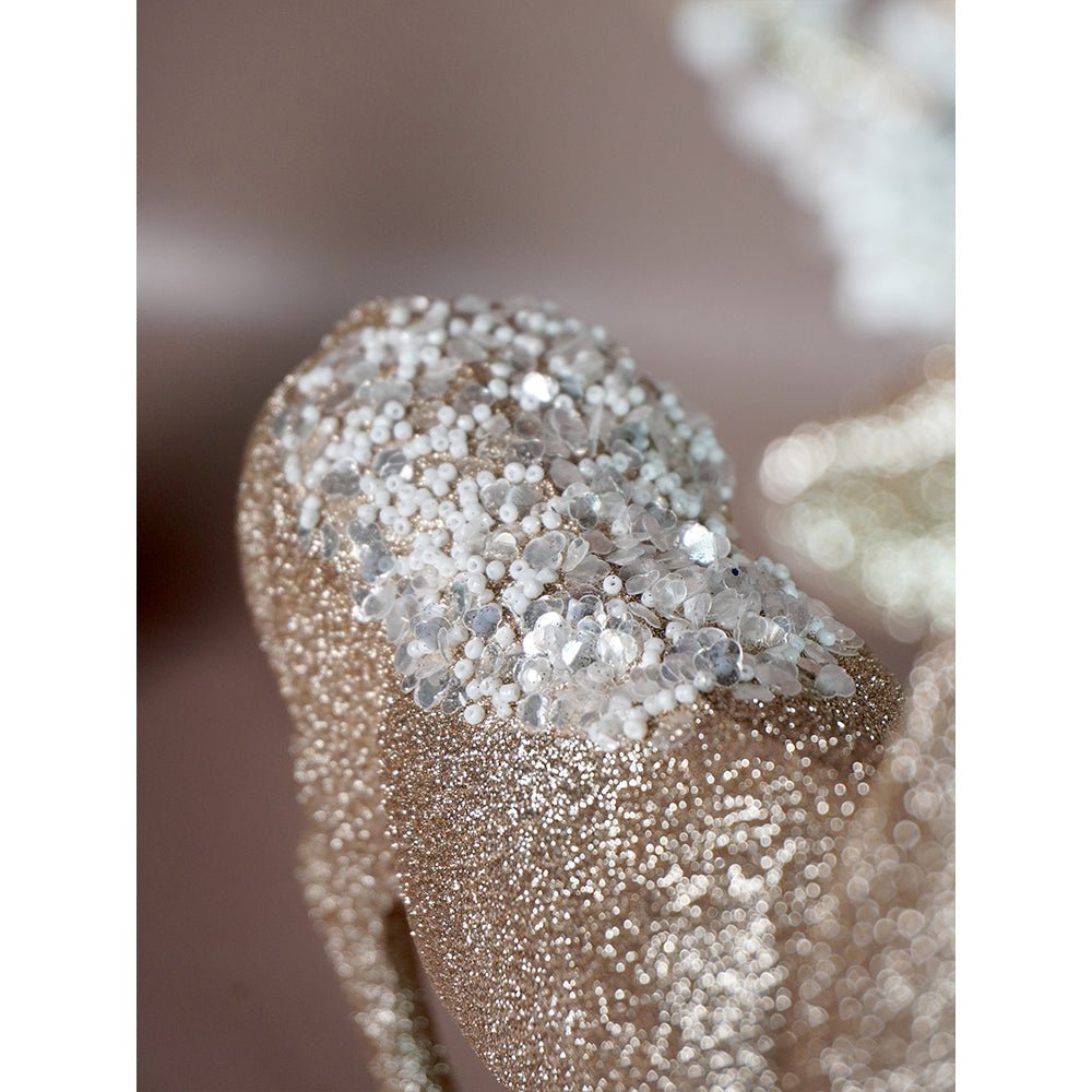 Little Surprise Box 15 inches White Sequence Gold Reindeer Christmas Décor and Decoration - Christmas Decor