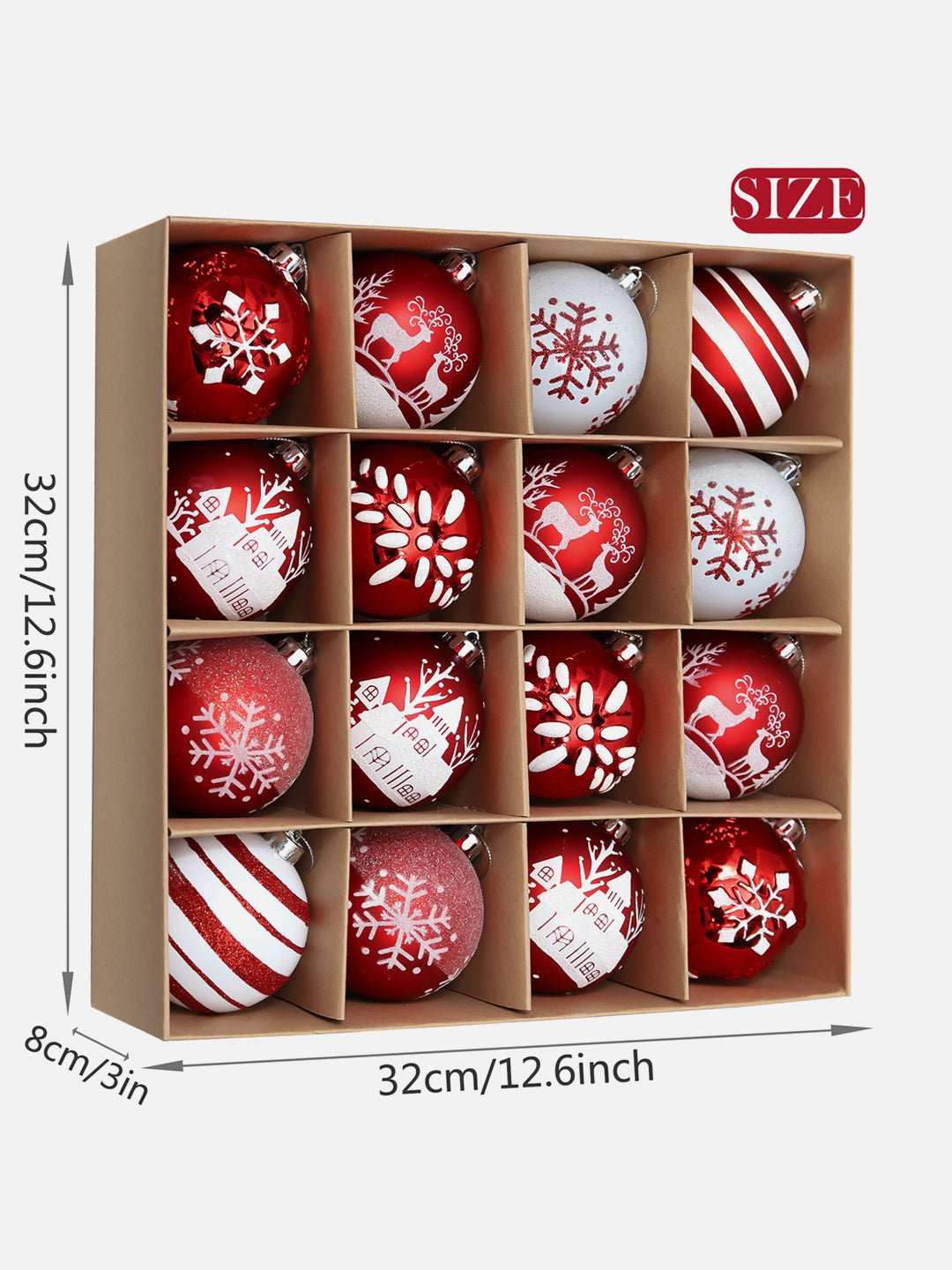 Little Surprise Box, 16 pcs Christmas Ball Tree ornaments XMAS Decoration Set - 16 - RDWT Christmas Decor