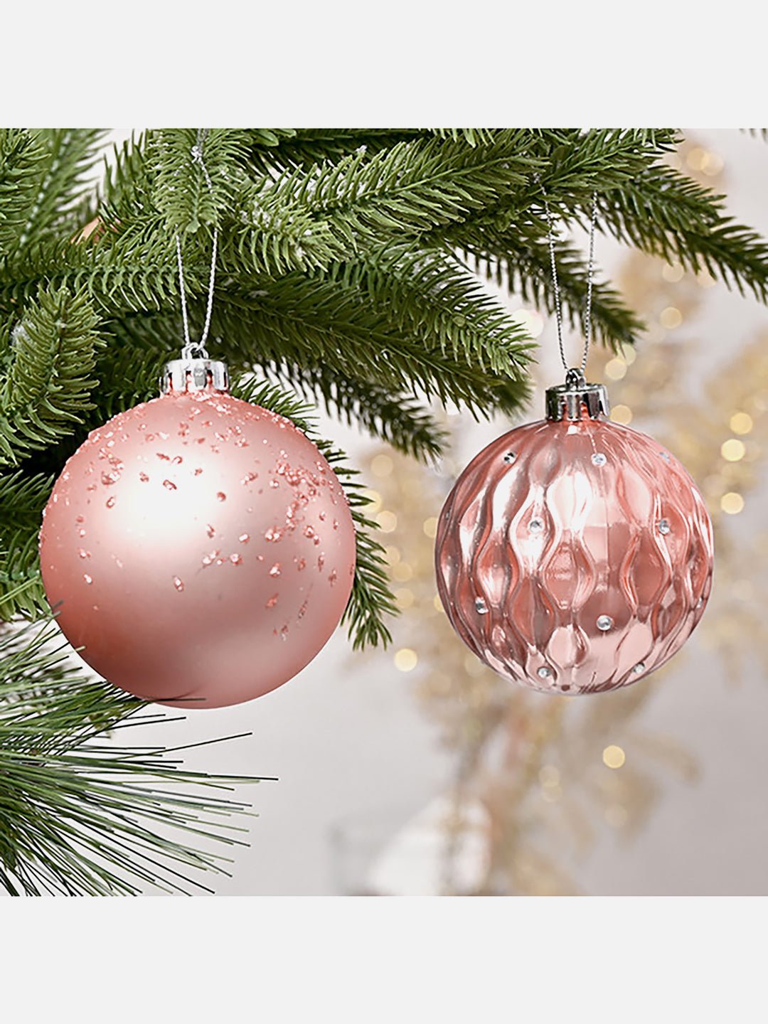 Little Surprise Box, 16 pcs Christmas Ball Tree ornaments XMAS Decoration Set - 16PEACH Christmas Decor