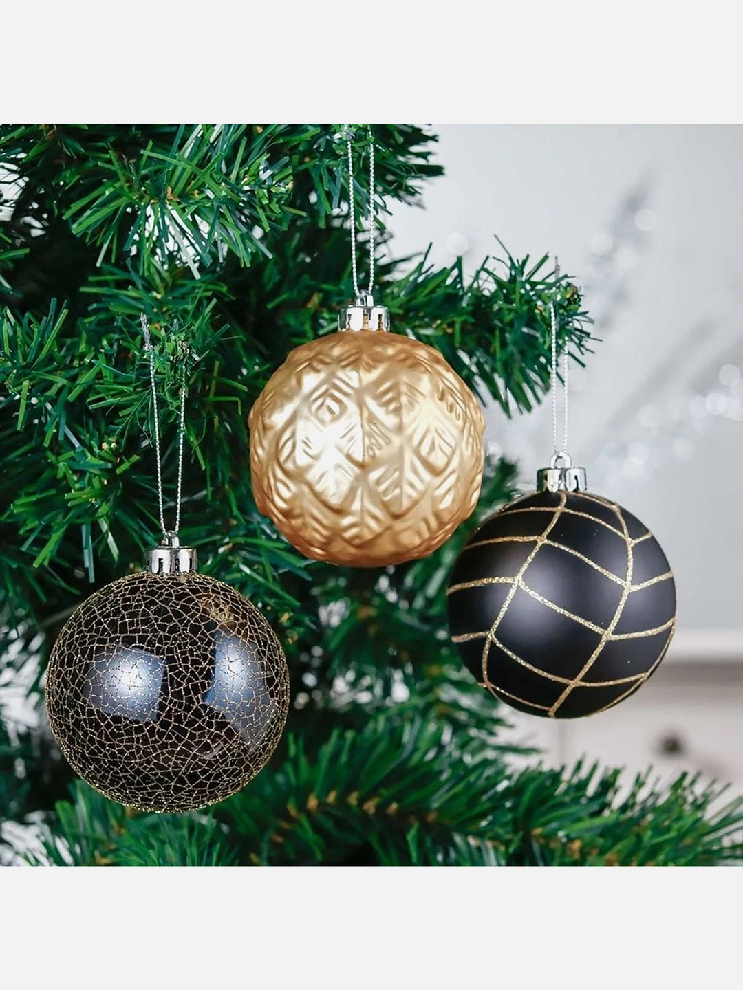 Little Surprise Box, 16 pcs Christmas Ball Tree ornaments XMAS Decoration Set - 16BKGD Christmas Decor