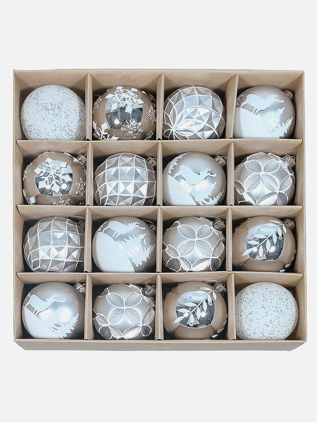 Little Surprise Box, 16 pcs Christmas Ball Tree ornaments XMAS Decoration Set - 16SLWT Christmas Decor