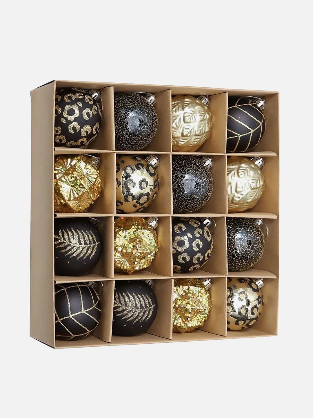 Little Surprise Box, 16 pcs Christmas Ball Tree ornaments XMAS Decoration Set - 16BKGD Christmas Decor