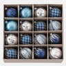 Little Surprise Box, 16 pcs Christmas Ball Tree ornaments XMAS Decoration Set - LSB - CMS - 16BLSIL - STRIPES - BALLS