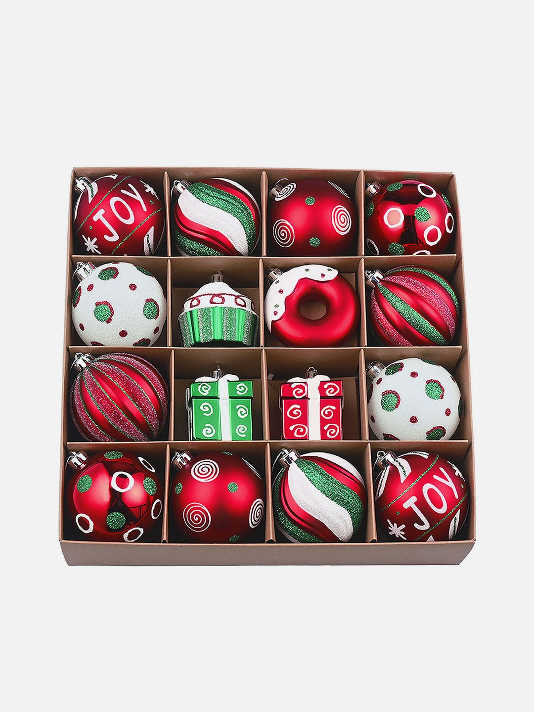 Little Surprise Box 16pcs Christmas Balls Tree hanging Ornaments Xmas Decoration set. - LSB - CMS - 16RGWGIFT - BALLS