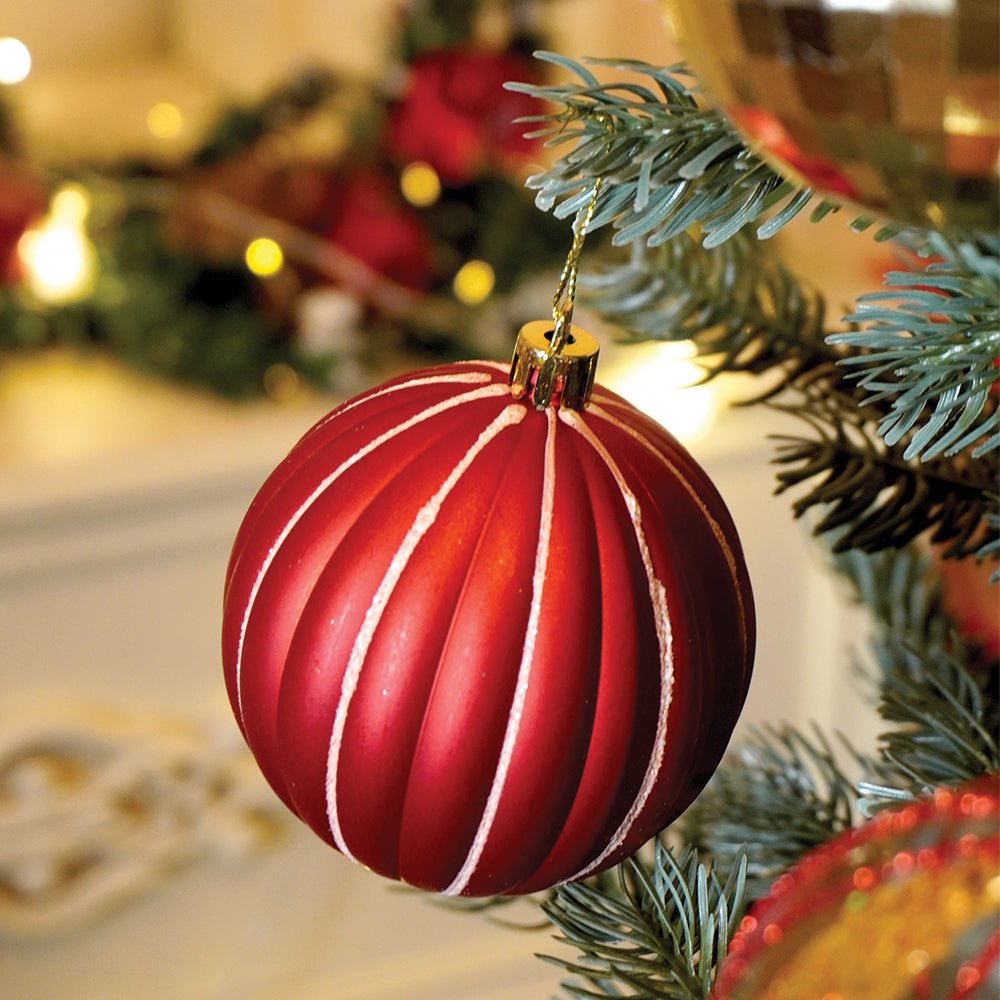 Little Surprise Box 16pcs Stripes & Snowfall Red & Green christmas Tree oranments XMAS Tree decoration set - Christmas Decor