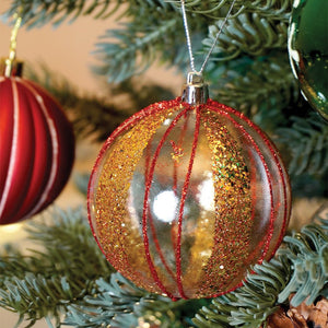 Little Surprise Box 16pcs Stripes & Snowfall Red & Green christmas Tree oranments XMAS Tree decoration set - Christmas Decor